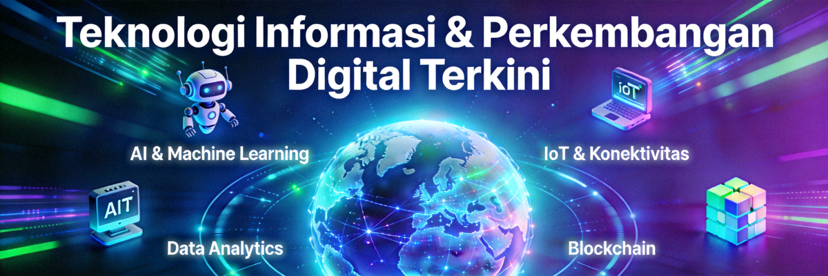 Gambar representasi informasi teknologi dan perkembangan digital terkini