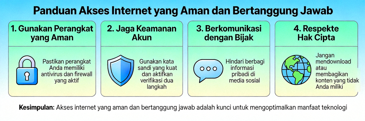 Ilustrasi panduan akses internet yang aman dan bertanggung jawab